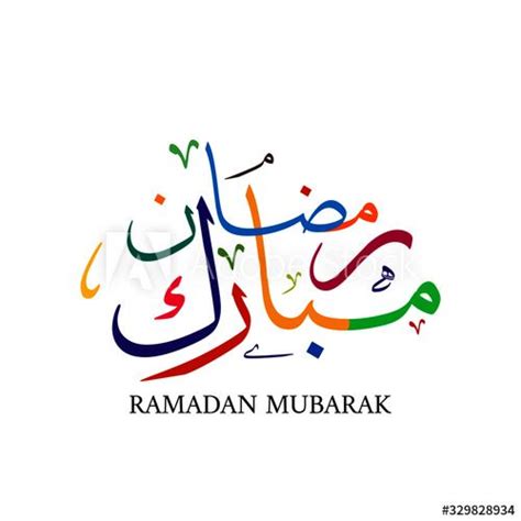 This means that in normal use the script represents only consonant and long vowel sounds. Ramadan Mubarak colorful Arabic Calligraphy. isolated in ...