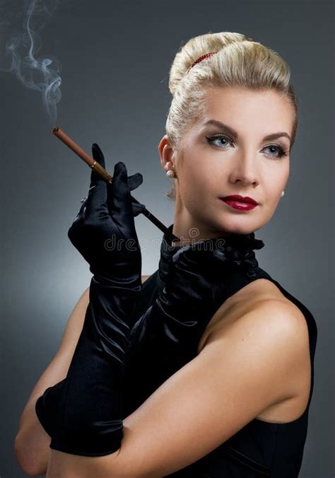 Charming Lady Smoking Cigarette Stock Photo Image Of Charm Blond