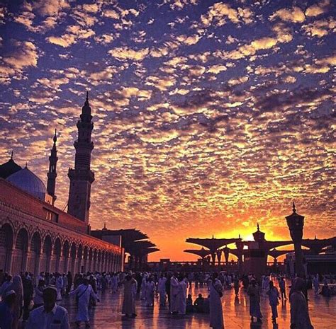 Sunset Beautiful Mosques Sunset Mecca Madinah