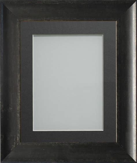 Kendrick Antique Black 24x16 Frame With Grey Mount Cut For Image Size