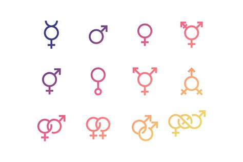 Gender And Sexual Identity Set Icons ~ Creative Market