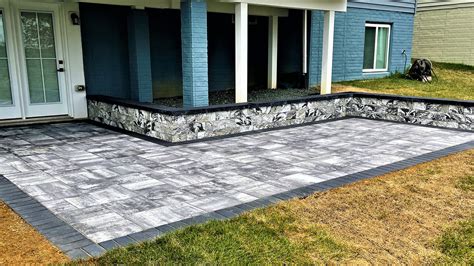 Paver Sidewalk Porch Overlay And Backyard Paver Patio In Odenton