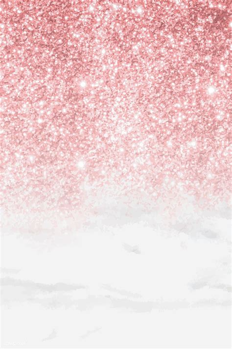 Pink Glittery Pattern On White Marble Background Vector Premium Image