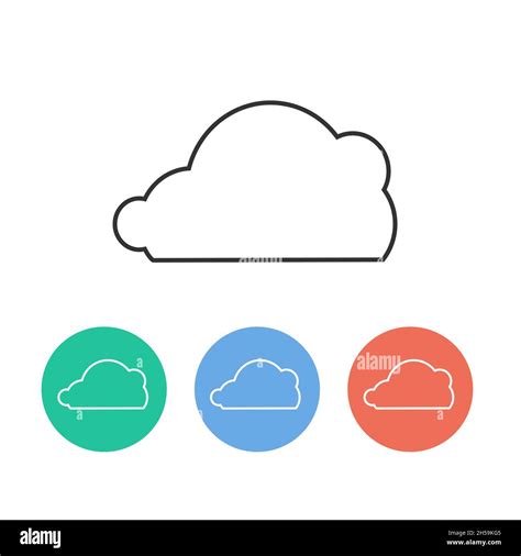 Big Cloud Flat Four Color Minimal Icon Set Stock Photo Alamy