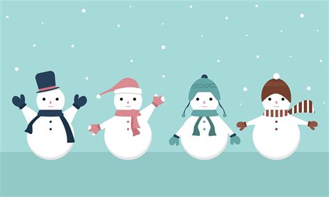 Collection Of Snowmen Cartoons 1872894 Vector Art At Vecteezy