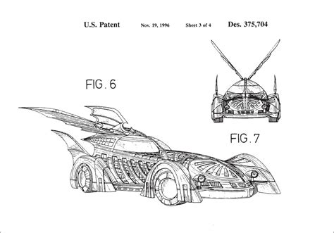 Buy Patent Drawing Batman Batmobile 1996 Iii Poster Here Bgastoreie