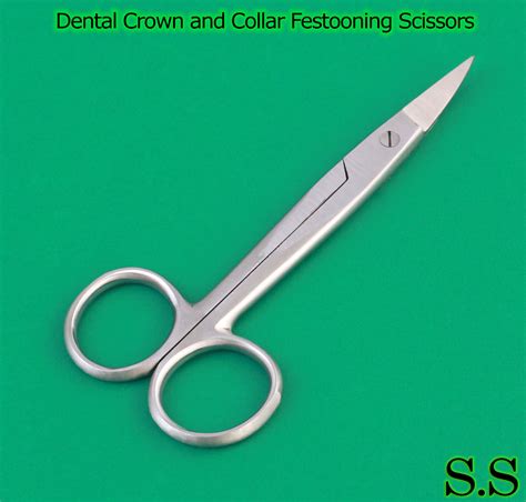 Dental Crown And Collar Festooning Scissors Curved Dentist Instr