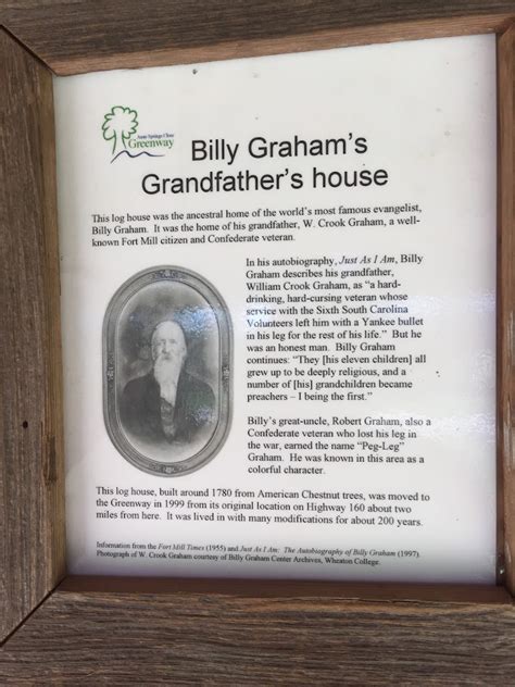 Read The Plaque Billy Grahams Grandfathers House