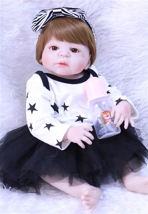 Bebe Reborn Girl 55cm Full Body Silicone Reborn Baby Doll Toys Lifelike