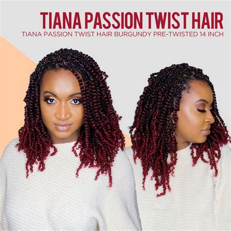 Toyotress Tiana Passion Twist Hair 14 Inch 8 Packs Ombre Burgundy Pre