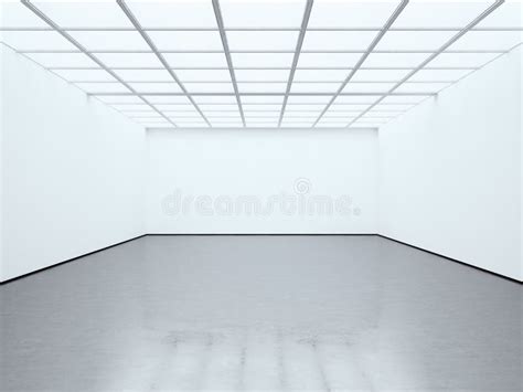 Photo Blank White Empty Room Contemporary Gallery Modern Open Space