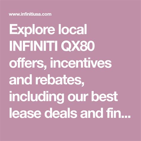 Infiniti Qx80 Rebates