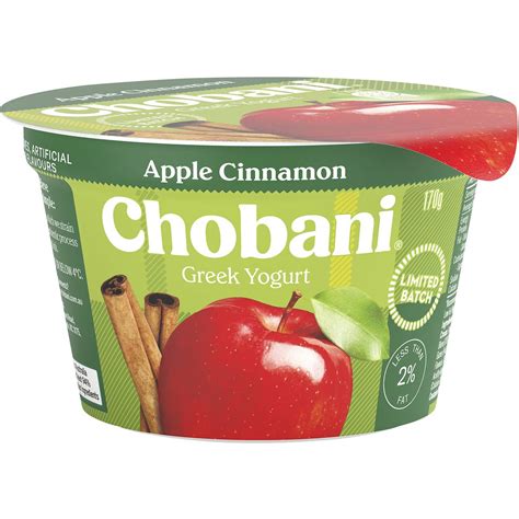 Chobani Apple Cinnamon Greek Yoghurt 170g Woolworths