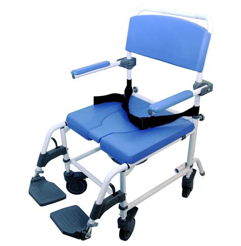 Petite Shower Wheelchair Rolling Shower Commode Chair