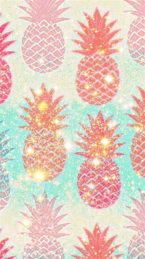 Free Download Glittery Coral Pineapples Made By Me Pink Galaxy