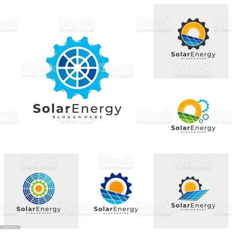 Ilustración De Conjunto De Plantillas Vectoriales De Logotipos De Solar