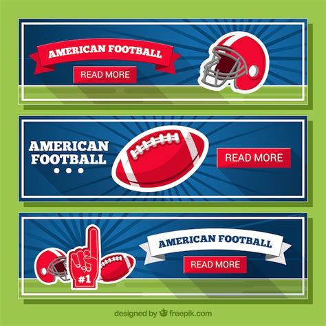 Premium Vector American Football Banners In Retro Design