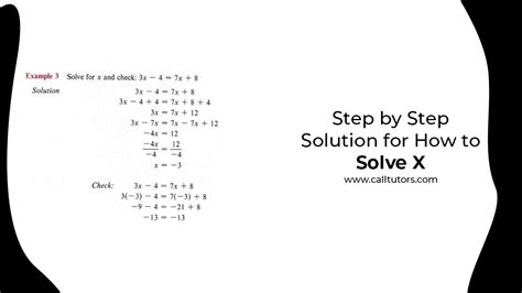 Step By Step Solution For How To Solve X Calltutors