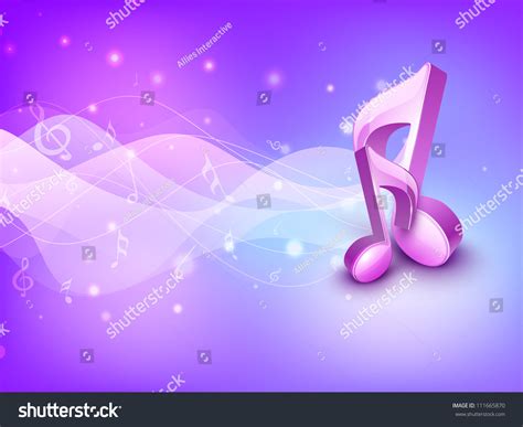 3d Musical Notes On Shiny Background Stock Vector Royalty Free