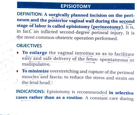 Episiotomy Lecture Notes Episiotomy · Definition A Surgically