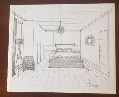 One Point Perspective Bedroom