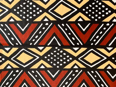 Rust Mud Cloth Inspired African Print Fabric By The Yard Etsy
