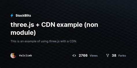 Three Js Cdn Example Non Module Stackblitz
