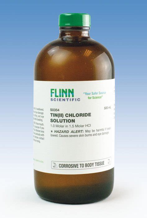 Tinii Chloride Solution 1 M 500 Ml Flinn Scientific