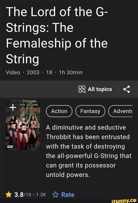 The Lord Of The G Strings The Femaleship Of The String Video