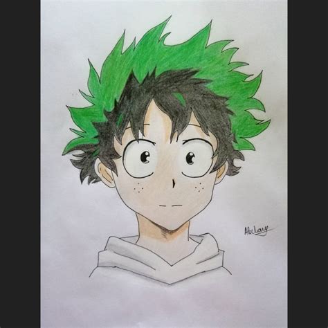 Deku Drawing Easy Step By Step Draw Deku Academia Hero Step Face