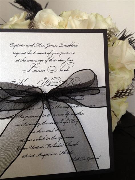 Simple Elegance Black And White Wedding Invitation By Lbdesignsbyco On