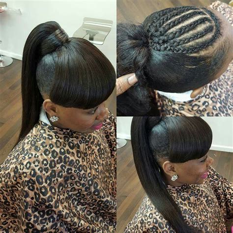 Ponytail With Bangs Curls Buns Braids Bobs Knots And Twists