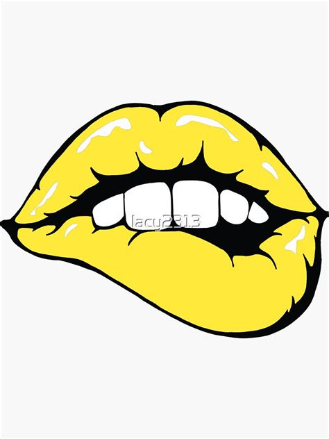 Yellow Lips Sticker For Sale By Lacy2313 Redbubble