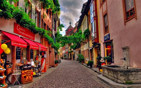 Download Wallpapers Swiss Cities Old Street Hdr Summer Paver