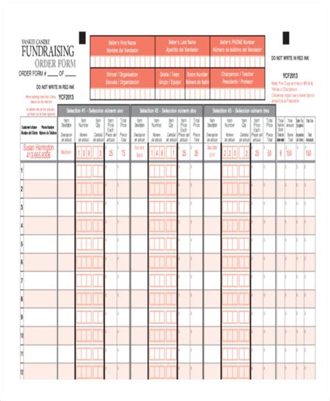 Free 10 Sample Fundraiser Order Forms In Pdf Excel Ms Word
