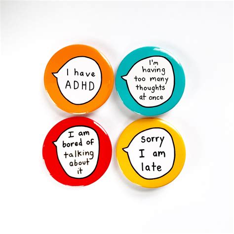 I Have Adhd Pin Badge Button Etsy