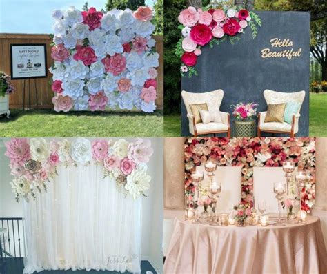 Diy photo backdrop flower wall backdrop floral backdrop wall backdrops flower wall decor wedding backdrops photo backdrops backdrop with flowers flowers tape real or fake flowers to a plain background paper or wall for an instant photo backdrop. How to Make a Flower Wall Backdrop For a Wedding or Event ...