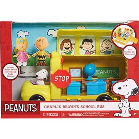 Peanuts Charlie Brown School Bus Playset