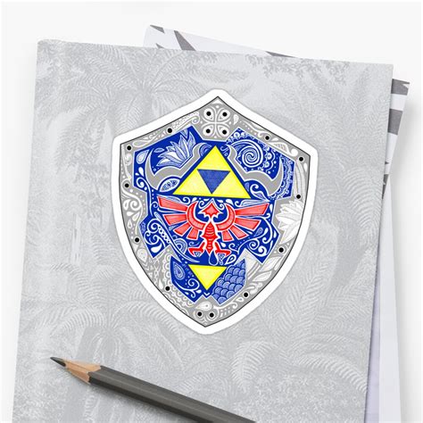 Zelda Link Shield Doodle Stickers By Artetbe Redbubble