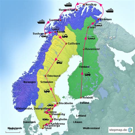 Stepmap Skandinavien Reise Landkarte Für Europa
