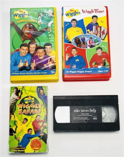 LOT THE Wiggles VHS Tapes Wiggly Safari Yummy Yummy Wiggle Time TESTED Work PicClick
