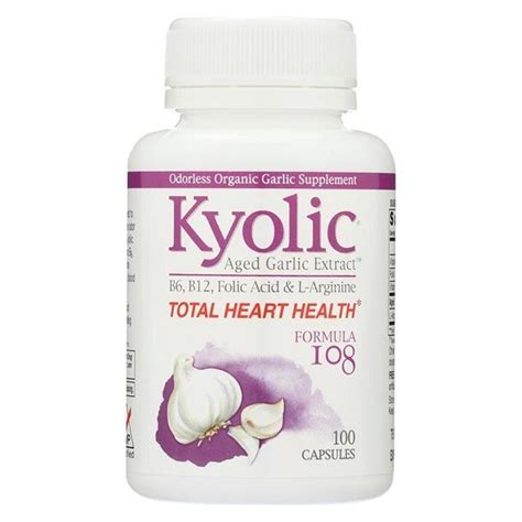 kyolic aged garlic extract total heart health formula 108 100 capsules buff ly