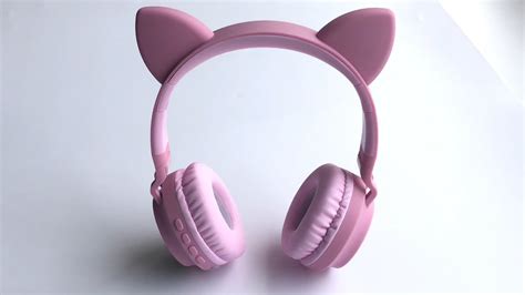 Foldable Bt028c Wireless Cat Ears Headset Cute Cat Headphones For Girls