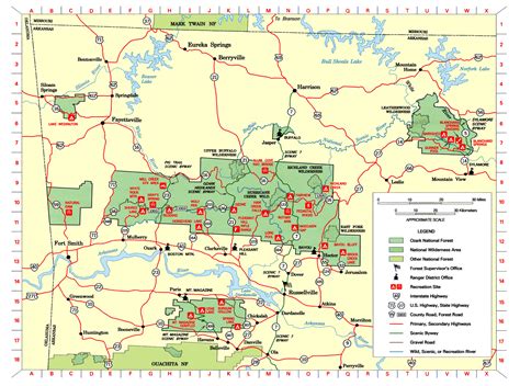 Map Of Ozark National Forest In Arkansas