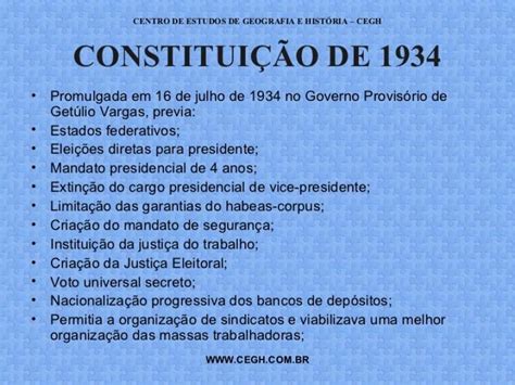 Quais Foram As Principais Mudanças Introduzidas Pela Constituição De 1934