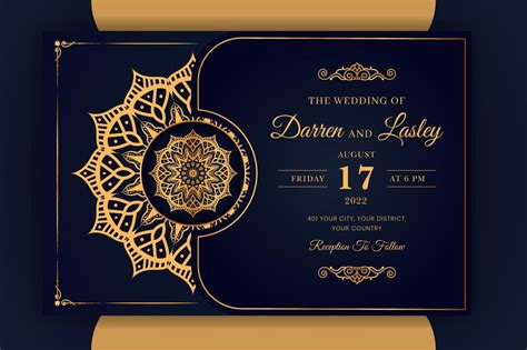 Islamic Wedding Invitation Vector Art Icons And Graphics For Free