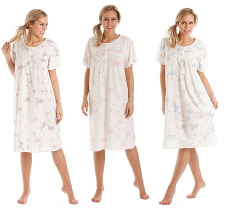 Lady Olga Short Sleeve Jersey Cotton Rich Floral Nightie Nightdress Nightshirt Ebay