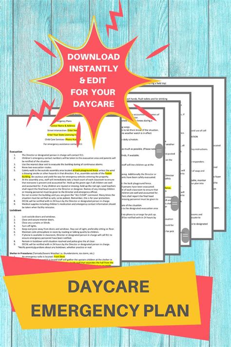 The Day Care Emergency Plan With Text Overlaying It