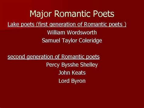 Romantic Poetry Romanticism A Movement Of The