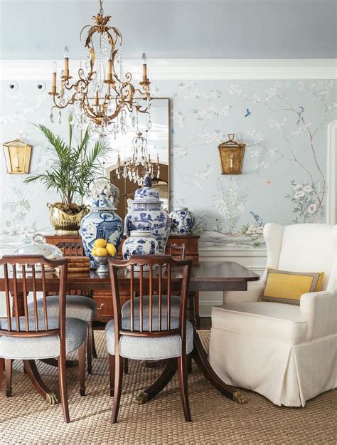 Via Dering Hall Chinoiserie Wallpaper Teriors Dining